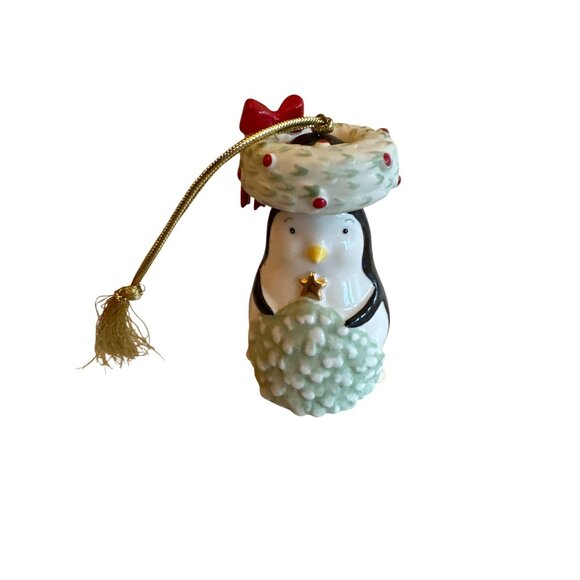 Lenox Festive Friends Penguin Ornament 3.4" Hand-Painted Porcelain Holiday - Picture 5 of 7